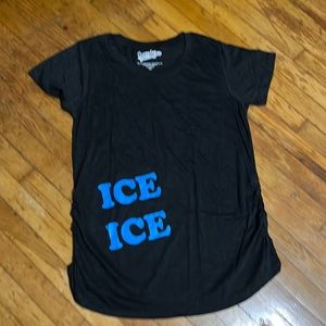 Maternity T-shirt “ice ice” dark gray nearly black